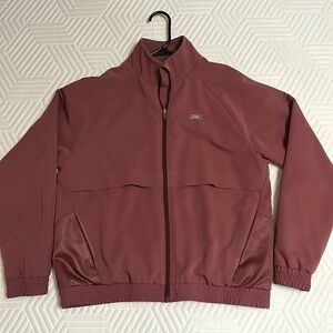 FIGS S Sydney scrub jacket. Mauve/Dark Mauve.